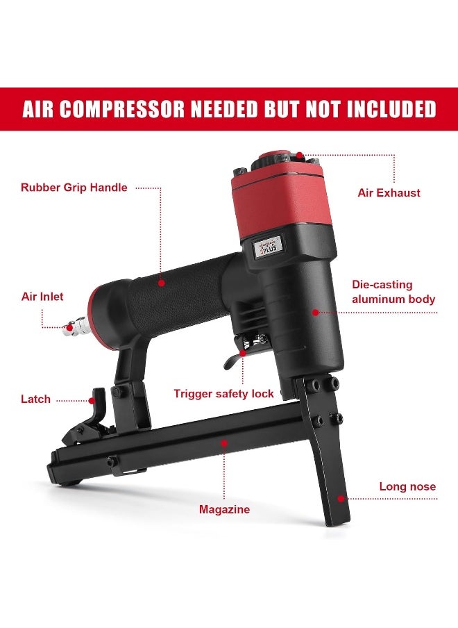 3Plus 3PLUS H7116LSP-KT 22 Gauge 3/8-Inch Crown Pneumatic Upholstery Stapler with Long Nose, Air Stapler Kit, with 6000 Staples, 1/4-Inch to 5/8-Inch  - Image 3