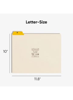 Smead Smead Top Tab File Guides, 25 Count, Manila, 1/5-Cut Tabs, Letter Size (50180)  - Image 2
