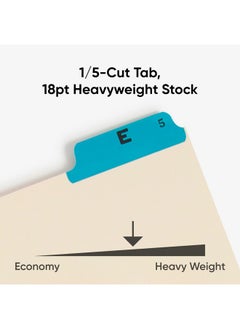 Smead Smead Top Tab File Guides, 25 Count, Manila, 1/5-Cut Tabs, Letter Size (50180)  - Image 4
