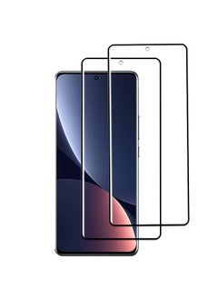 O Ozone Pack Of 2 for Xiaomi 12 Pro Screen Protector 9H Anti-Scratch Shatterproof HD Curved Edge to Edge Full Coverage Ultra-thin Tempered Glass Screen Protector - Black  - Image 1