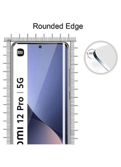 O Ozone Pack Of 2 for Xiaomi 12 Pro Screen Protector 9H Anti-Scratch Shatterproof HD Curved Edge to Edge Full Coverage Ultra-thin Tempered Glass Screen Protector - Black  - Image 3