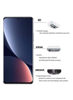 O Ozone Pack Of 2 for Xiaomi 12 Pro Screen Protector 9H Anti-Scratch Shatterproof HD Curved Edge to Edge Full Coverage Ultra-thin Tempered Glass Screen Protector - Black  - Image 4