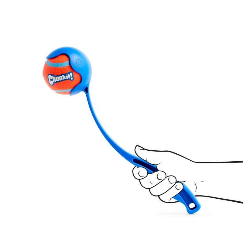 Chuckit! Sport 12M Dog Ball Launcher - Includes a 2.5-inch Diameter Medium Ball for Dogs 20-60 Pounds - Manual Tennis Ball Thrower With a Slim Ergonomic Handle - 12-inch Length Chucker - Image 3