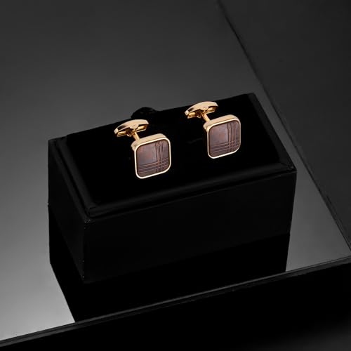 UJOY Vintage Cufflinks Antique Fashion Accessories for Men for Valentine Day Gift Anniversary Wedding in Gift Box Dark Red - Image 3