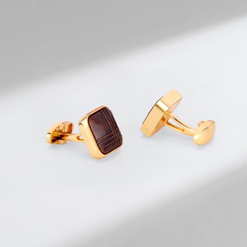 UJOY Vintage Cufflinks Antique Fashion Accessories for Men for Valentine Day Gift Anniversary Wedding in Gift Box Dark Red - Image 4