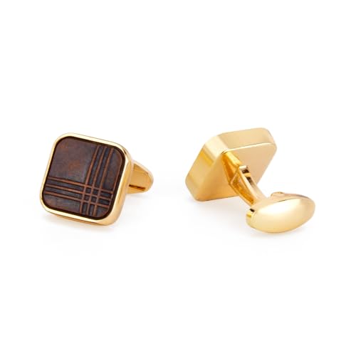 UJOY Vintage Cufflinks Antique Fashion Accessories for Men for Valentine Day Gift Anniversary Wedding in Gift Box Dark Red - Image 1
