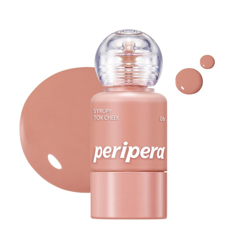 PERIPERA SYRUPY TOK CHEEK 15 Colors, Liquid Blush, Dewy Finish and Hydrates All day, Soft Velvet Texture Face Cheek Tint (06 NUTTY MILKTEA) - Image 1