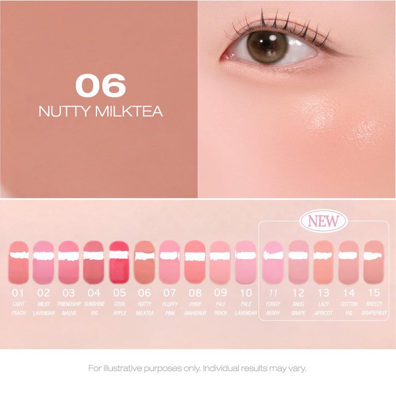 PERIPERA SYRUPY TOK CHEEK 15 Colors, Liquid Blush, Dewy Finish and Hydrates All day, Soft Velvet Texture Face Cheek Tint (06 NUTTY MILKTEA) - Image 5