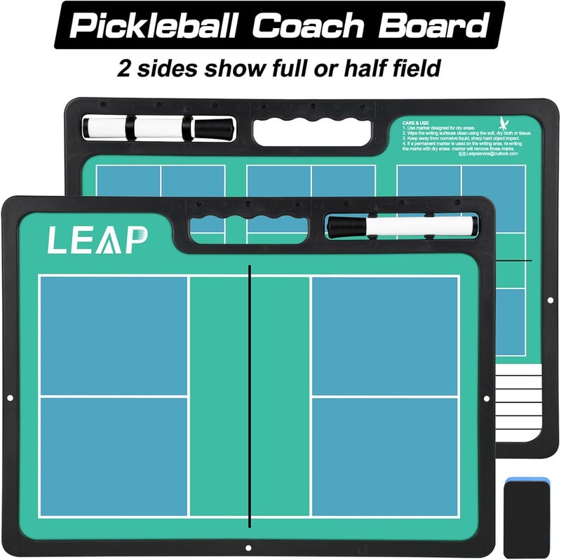 LEAP Coach Board Premium Tactical Clipboard Two Sides with Full & Half Court Dry Erase Marker Board for Basketball, Baseball, Soccer, Football, Hockey - Image 2