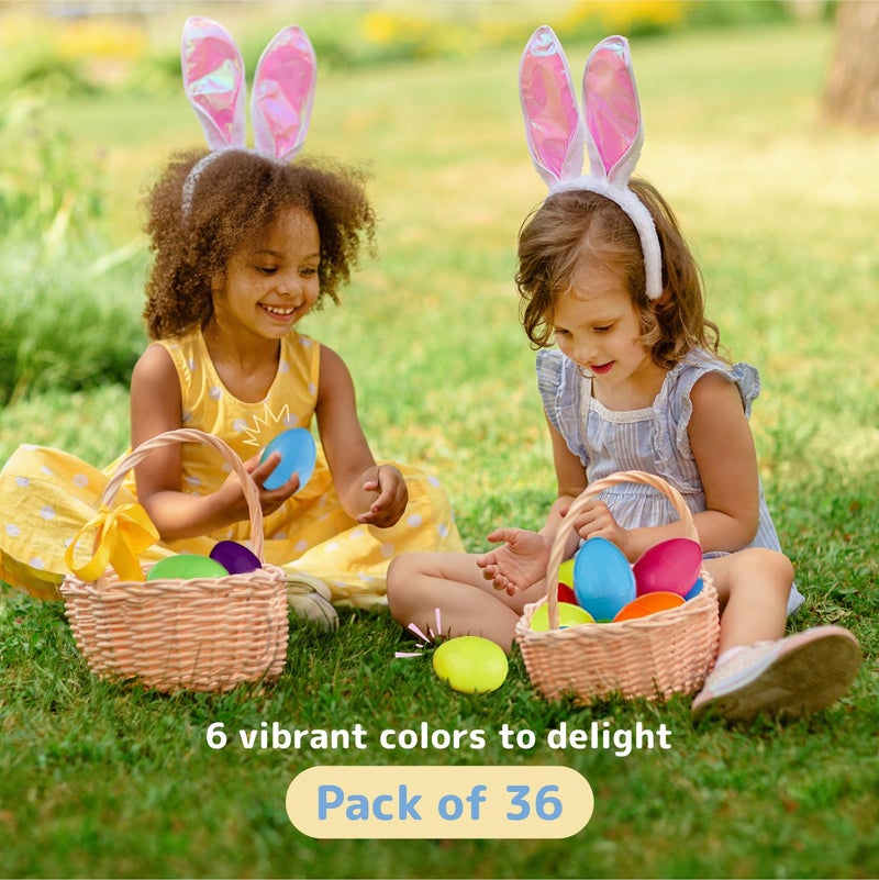 Prextex 3.5â€ Unfilled Easter Eggs Empty, 36 pcs - Empty Plastic Eggs Fillable with Candy, Presents for Toy Basket - Easter Decorations, Toy Egg Basket - Boys and Girls - Image 4
