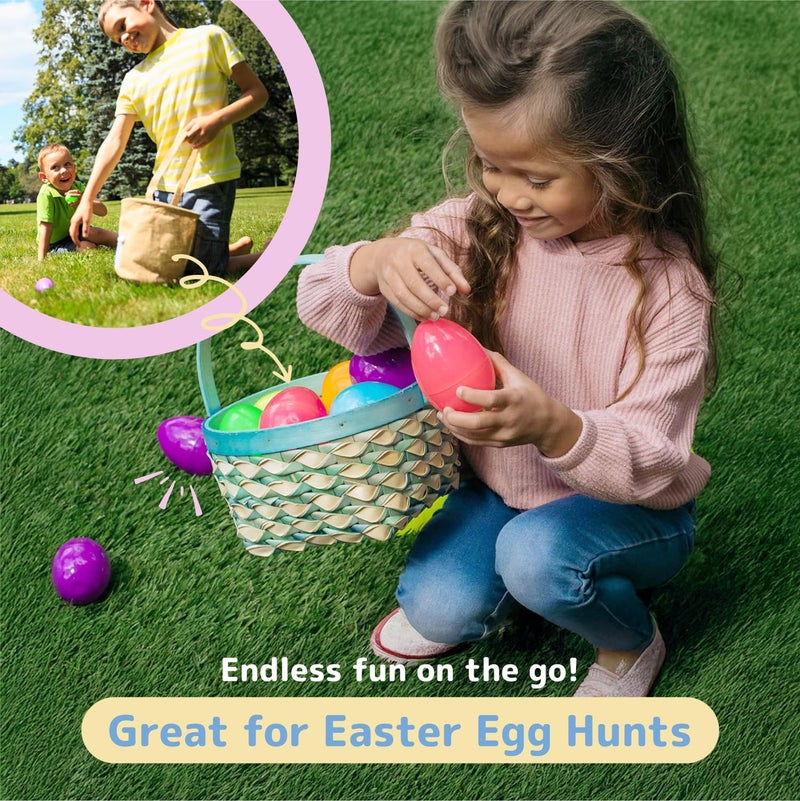 Prextex 3.5â€ Unfilled Easter Eggs Empty, 36 pcs - Empty Plastic Eggs Fillable with Candy, Presents for Toy Basket - Easter Decorations, Toy Egg Basket - Boys and Girls - Image 2