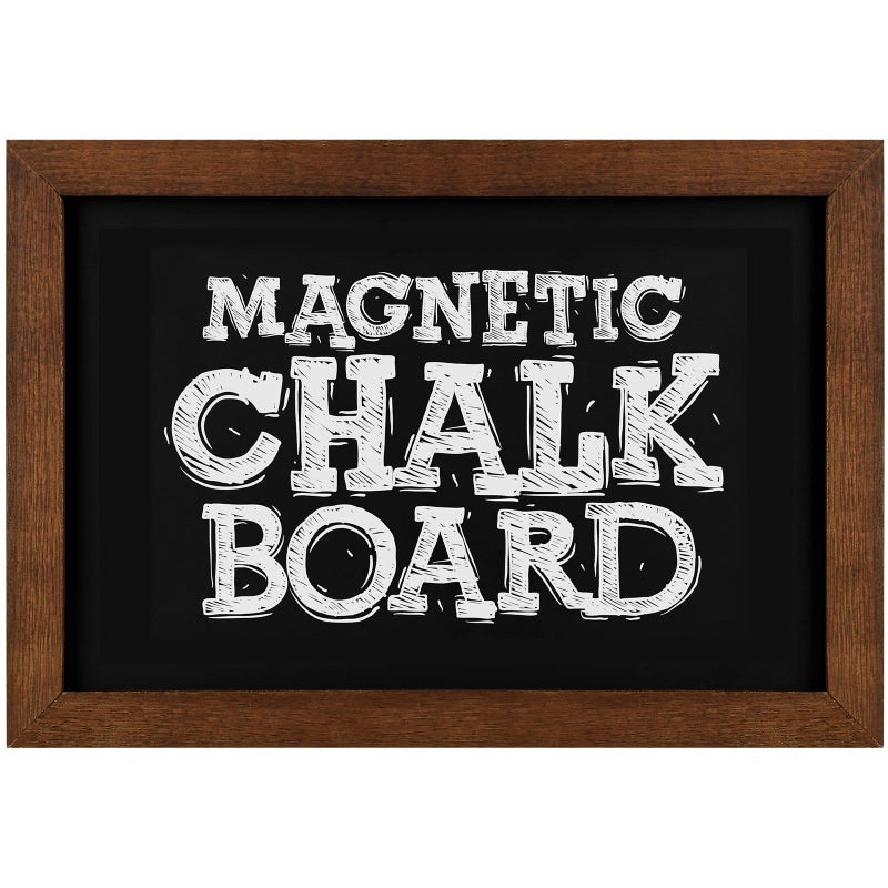 TORASO Chalkboard, Wood Frame Magnetic Chalkboard Sign, Rustic Walnut Wood Framed Chalk Board for Wedding, Kitchen, Bar, Restaurant, Menu & Home Decor, Hanging Chalkboards, 8.7" x 12.6"(BN-2232) - Image 1