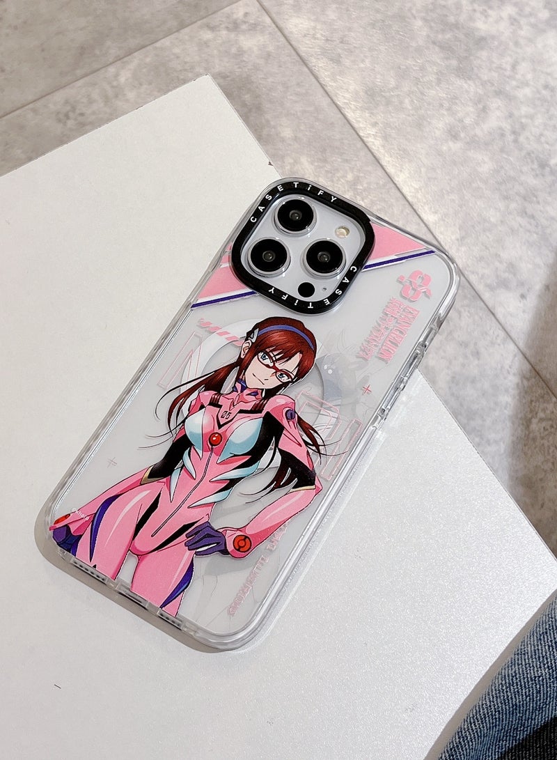 Casetify Apple iPhone 15 Pro Max Case,Neon Genesis Evangelion Makinami Mari Illustrious Magnetic Adsorption Phone Case - Semi transparent - Image 2