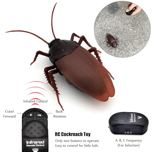 Tipmant RC Cockroach Toy Remote Control Roach Insect Realistic Simulation Electric Electronic Animal for Cat Toddler Kids Birthday Gifts Includes Screwdriver Battery - Image 5