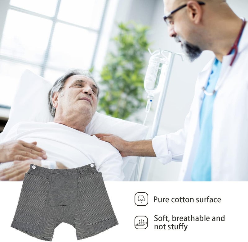 Lmaray Urine Bag Pants Incontinence Care Trousers Catheter Underwear for Elderly Urinate Drainage Bag Pants Abdominal Surgeries Patient Ostomy Drainage Bag Care Pants Incontinence Care Pant - Image 5