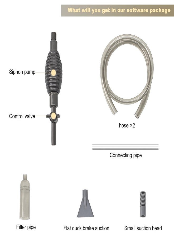 twocorn Essential Fish Tank Cleaning Tools, Achieve a spotless aquarium with the 8.5' fish tank cleaner, aquarium vacuum, Gravel Vacuum and Siphon Pump - Image 3