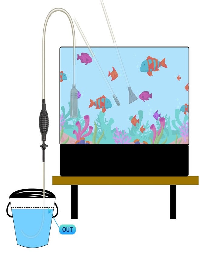 twocorn Essential Fish Tank Cleaning Tools, Achieve a spotless aquarium with the 8.5' fish tank cleaner, aquarium vacuum, Gravel Vacuum and Siphon Pump - Image 2