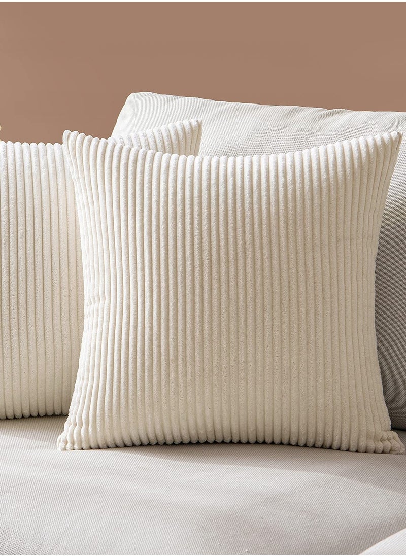 Generic Sofa Decorative Beige Cream Pillow Cover Cushion Cover, Set of 4 Soft Velvet Modern Reversible Design for Home Decor Mix and Match, Pillow Inserts Not Included (45x45CM)  - Image 4