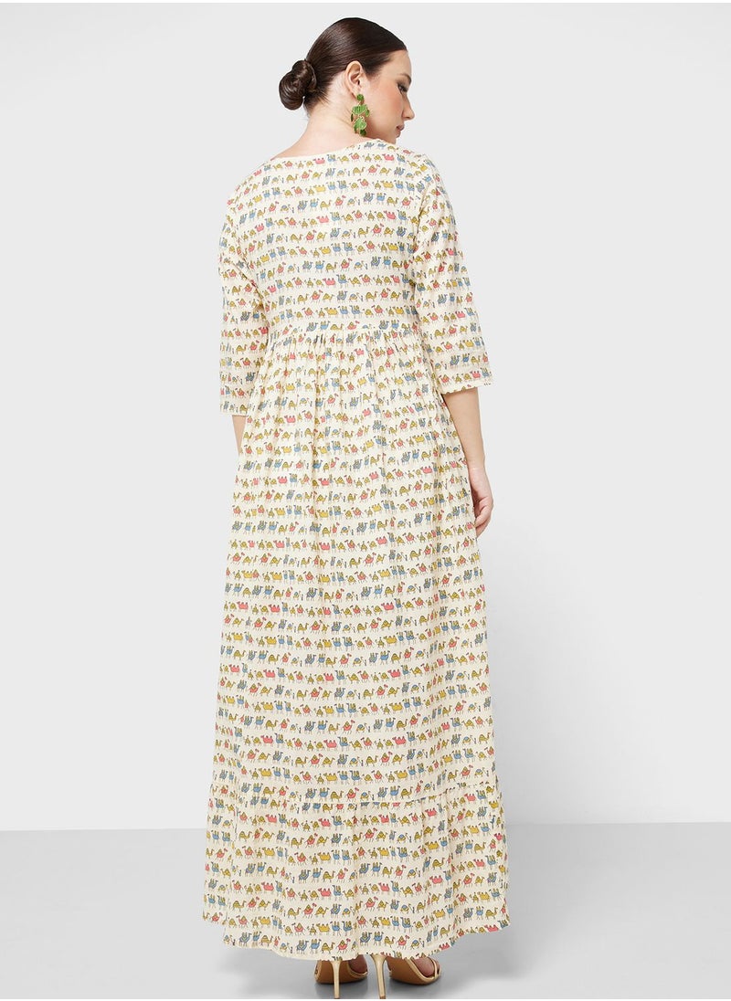 ARABIAN CLOSET - Embroidered Drawstring Jalabiya - Image 1