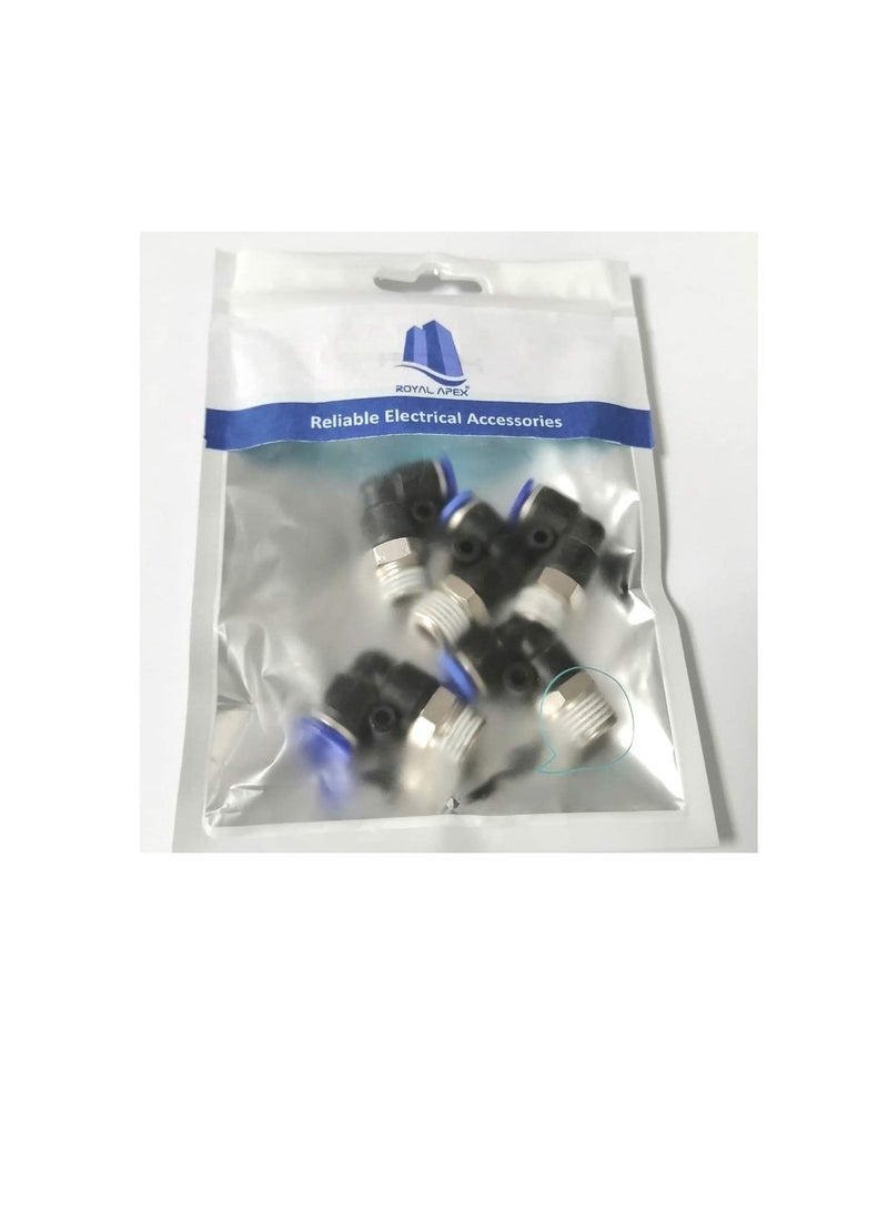 بي يو تجهيزات أنابيب PU أنبوب هوائي من مادة البولي يوريثين دفع لتوصيل تركيبات كوع ذكر حزمة من 5 ، 10mmx3 / 8 " - Image 1