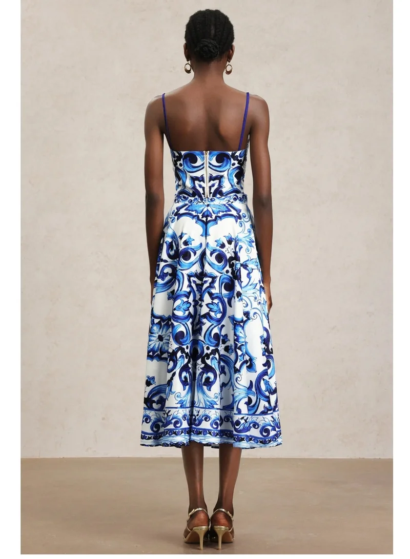 Bella Barnett Kaona Halter Floral Printed Top And Skirt Two-Piece Set