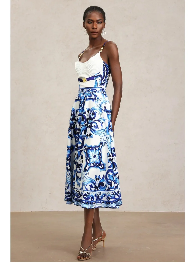 Bella Barnett Kaona Halter Floral Printed Top And Skirt Two-Piece Set