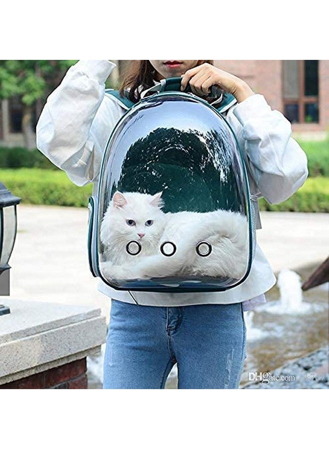 Astronaut Space Transparent Capsule Breathable Airline- Ventilate Transparent Carrier Backpack For Travel, Hiking And Outdoor For Puppies & Cats (Green) - Image 4