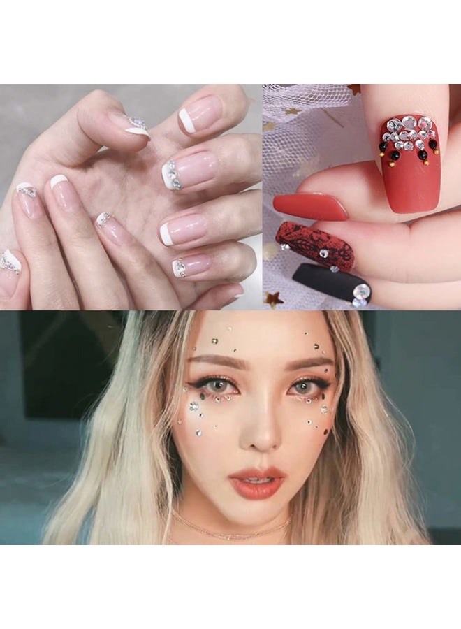 MANGOIT Eye Body Face Gems Jewels Rhinestone Stickers Acrylic Self Adhesive Crystal White AB Makeup Diamonds Face Tattoo Stick Gems for Women Festival Accessory DIY Crafts and Nail Art Decorations 3 Sheets - Image 4