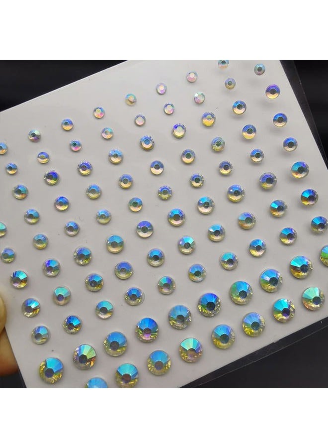 MANGOIT Eye Body Face Gems Jewels Rhinestone Stickers Acrylic Self Adhesive Crystal White AB Makeup Diamonds Face Tattoo Stick Gems for Women Festival Accessory DIY Crafts and Nail Art Decorations 3 Sheets - Image 2