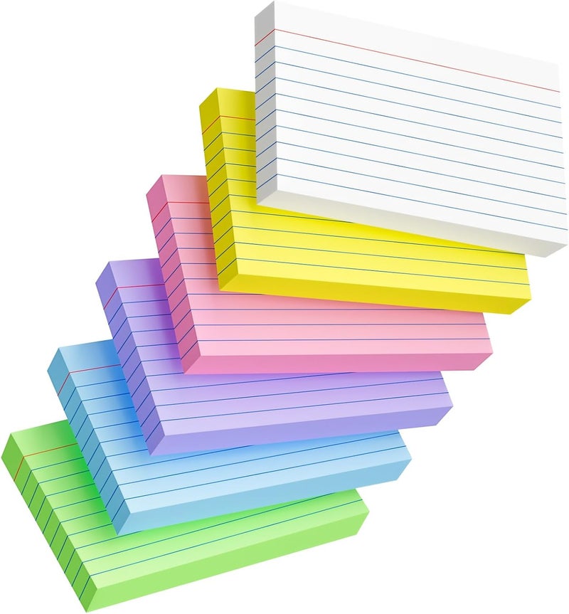 Ciphyfee Index Cards 3x5 Inch, 300sheets, Flash Cards, Ruled Lined Colored Note Cards Paper For Studying, Schools Supplies, College, Office And Home Organization, Note Taking Supplies - Image 1