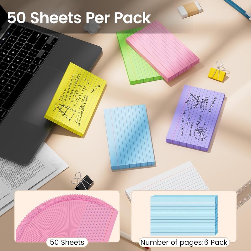 Ciphyfee Index Cards 3x5 Inch, 300sheets, Flash Cards, Ruled Lined Colored Note Cards Paper For Studying, Schools Supplies, College, Office And Home Organization, Note Taking Supplies - Image 4