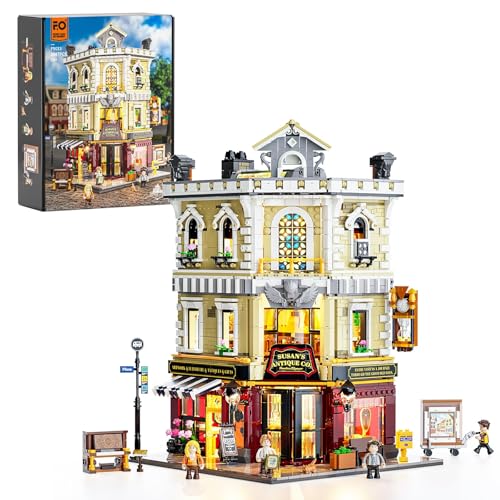 FUNWHOLE AntiqueStore Lighting BuildingBricks Set City Town Corner Collectibles Shop LED Light Modular Building Model Set 2847 Pcs for Adults and Teen - Image 1
