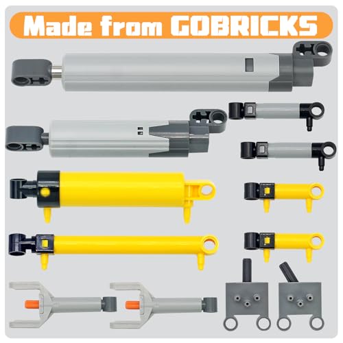 MOCBROPCS 33pcs Pneumatic Pumps Parts Kit Compatible with Technic Pumps Pneumatic Cylinders Air Tank Switch Tubes Push Rod Pressure Gauge Tconnectors Actuator Alloy Joint for Building Toys Accessories - Image 5