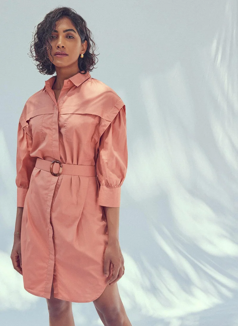 The Label Life Voluminous Sleeves Shirt Dress