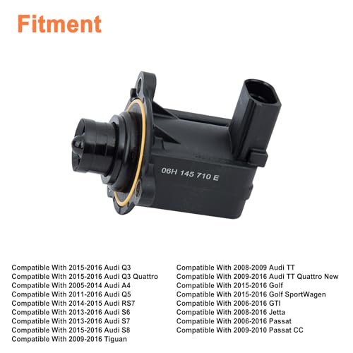 YOUYIEN Turbocharger Bypass Valve(Cutoff Bypass Diverter Valve).Replaces Part 06H145710C,06F145710B,06F201282B. Compatible with Audi A4 TT VW CC Eos GTI Tiguan Beetle Jetta Passat 2.0L. - Image 3