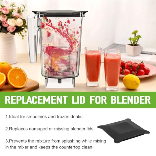 Tobaiwind Blender Jar Lid Replacement for Blendtec Commercial Blender Wildside & Fourside Jars, Soft Rubber Blender Lids Contains No-Vents - Used to Prevent Spatter During Blending, Black (1 Piece) - Image 3