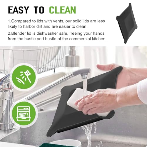 Tobaiwind Blender Jar Lid Replacement for Blendtec Commercial Blender Wildside & Fourside Jars, Soft Rubber Blender Lids Contains No-Vents - Used to Prevent Spatter During Blending, Black (1 Piece) - Image 4