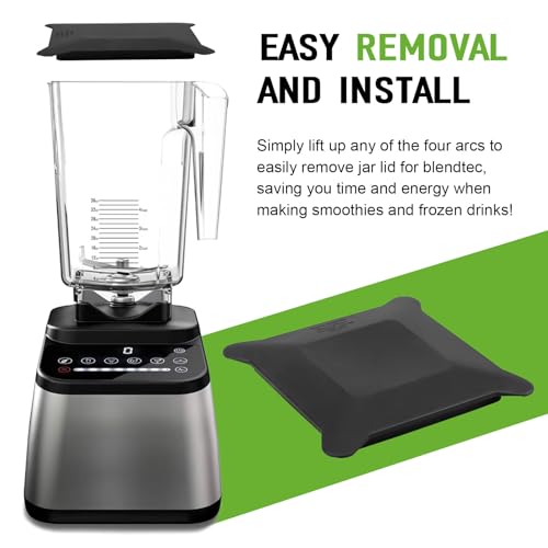 Tobaiwind Blender Jar Lid Replacement for Blendtec Commercial Blender Wildside & Fourside Jars, Soft Rubber Blender Lids Contains No-Vents - Used to Prevent Spatter During Blending, Black (1 Piece) - Image 5