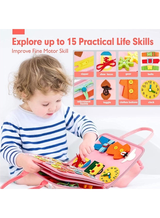 ألعاب مونتيسوري المزدحمة للفتيات والفتيان البالغات من العمر 1 2 3 4 سنوات هدايا عيد ميلاد ، ألعاب الحسية للأطفال الصغار 1-3 ، ألعاب السفر التعليمية ، أنشطة ما قبل المدرسة لتعلم المهارات الحركية الدقيقة - Image 3