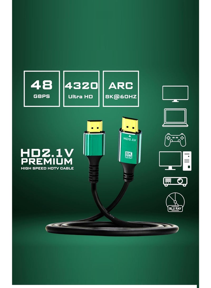 HDMI 8K Cable 3M – 2.1 Version, Supports 8K@60Hz, 4K@120Hz, 48Gbps Ultra High Speed, Dolby Atmos & eARC, Compatible with TVs, Monitors, Gaming Consoles - Image 4