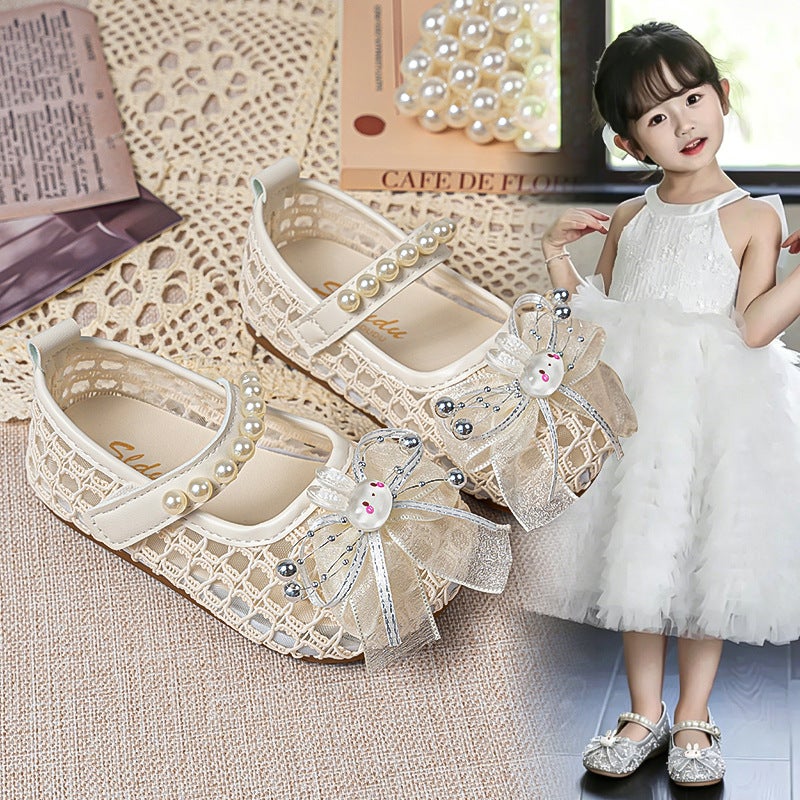 Girls'' Shoes Princess Shoes 2026 New Spring Fashion Soft-Soled Kidsren''s Sandals Girls Cut Out Mesh Flats - Image 2