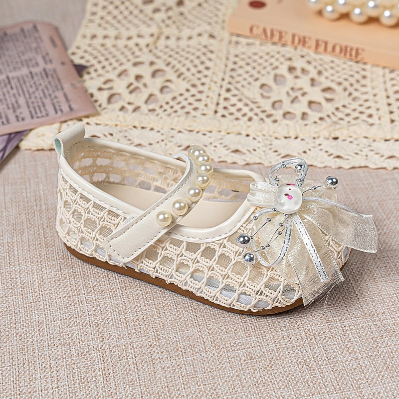 Girls'' Shoes Princess Shoes 2026 New Spring Fashion Soft-Soled Kidsren''s Sandals Girls Cut Out Mesh Flats - Image 4