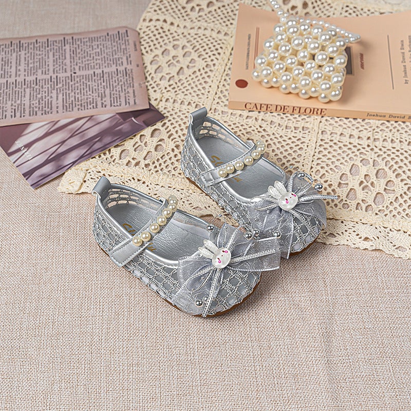 Girls'' Shoes Princess Shoes 2026 New Spring Fashion Soft-Soled Kidsren''s Sandals Girls Cut Out Mesh Flats - Image 1