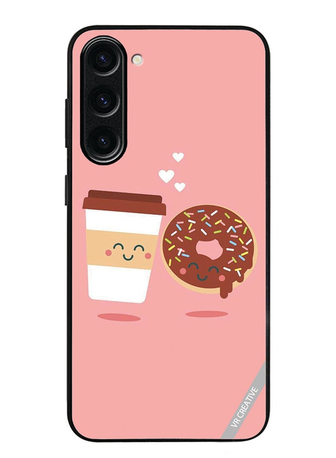 VR CREATIVE Protective Case Cover For Samsung Galaxy S24 Donut And Coffee Design Multicolour - Image 1
