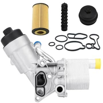 Autsurles Engine Oil Cooler Filter Housing Assembly Adapter with Gasket Cap Filter Insert Fit for Buick Encore 1.4L Turbo 13-21,for Chevrolet Trax 15-21,for Sonic 12-20,for Cruze,Replace for 918-428 - Image 1