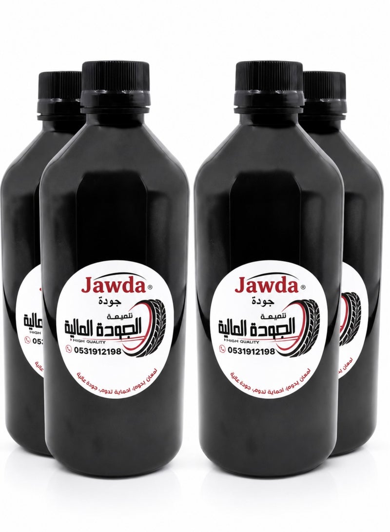 JAWDA 4 PCS Premium Tire Polish Liquid(500ml) Shine Coating for Car Bike Truck Tires, Long Lasting Gloss Finish, Rubber Tire Dressing Restorer, Instant Wet Look Protection, Easy Apply Formula, 4x 500ml Bottles . - Image 1