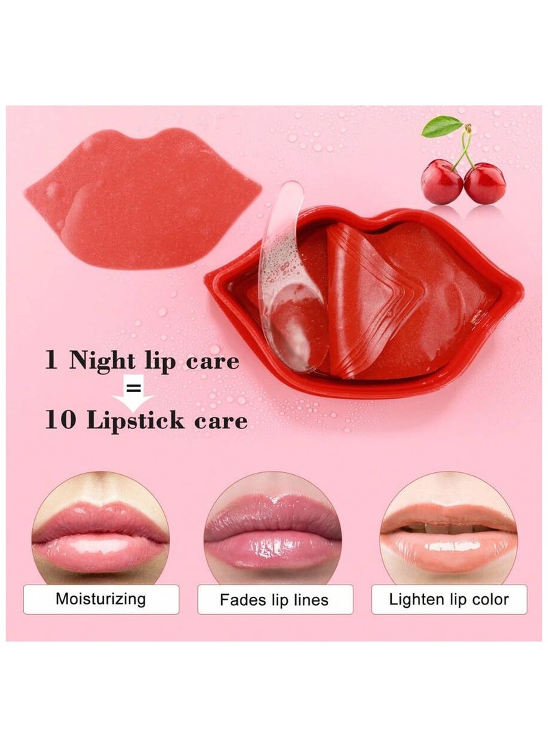 Lip mask to moisturize the lips, with cherry and peach flavor, anti-dry, nourish and moisturize the lips, 20 masks - Image 2