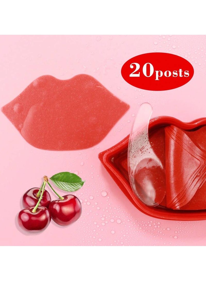 Lip mask to moisturize the lips, with cherry and peach flavor, anti-dry, nourish and moisturize the lips, 20 masks - Image 1