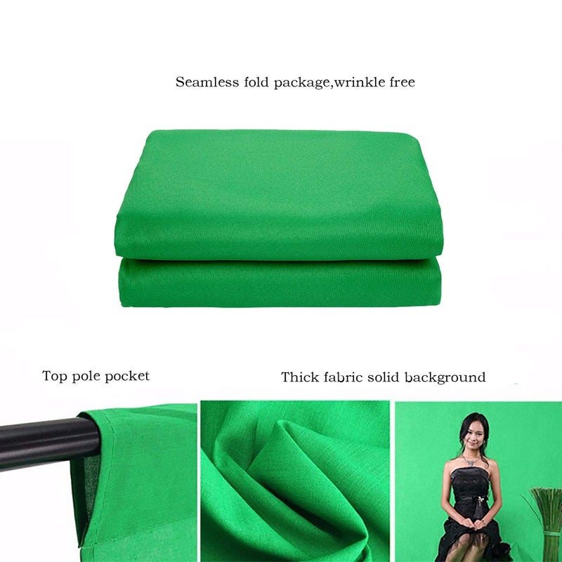 HMTFOTO Green Screen Backdrop 6x9ft Photo Backdrop Chromakey Muslin Portrait Green Backdrop for PS Keying/Video Creation/Studio Portrait Shoots - Image 4