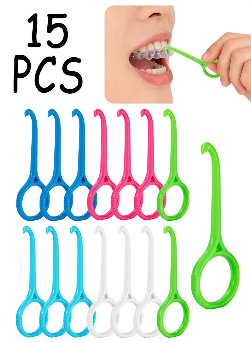 15 قطعة من أدوات إزالة جهاز توجيه الأسنان (Invisalign)، أداة لاستخدامها برفق لإزالة مثبتات التقويم، وتجهيزات للعض اليومية للعناية بالأسنان - Image 1